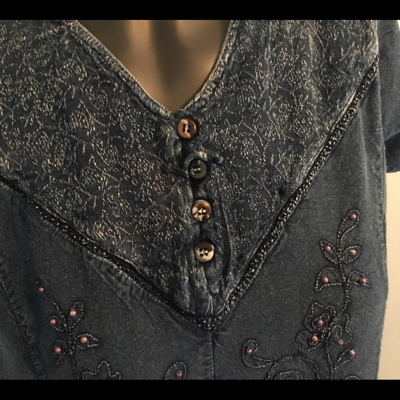 DENIM DRESS, BOHO - Picture 3 of 7